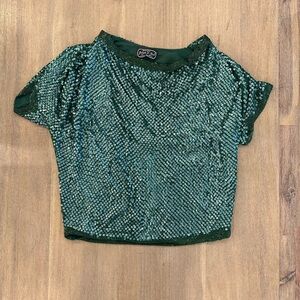 Vintage Joseph Le Bon Green Sequin Top